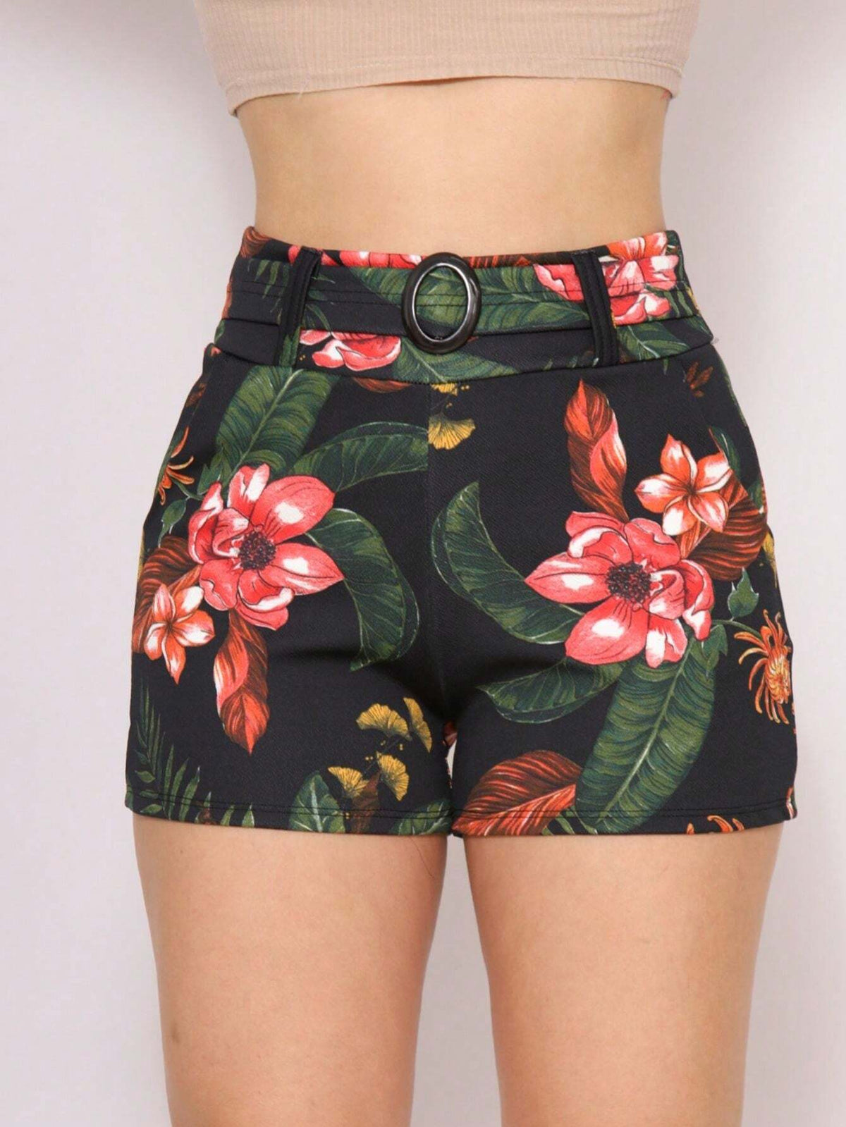 Short Malha Crepe Estampa Floral.