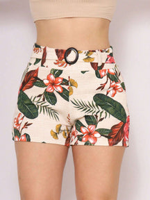 Short Malha Crepe Estampa Floral.