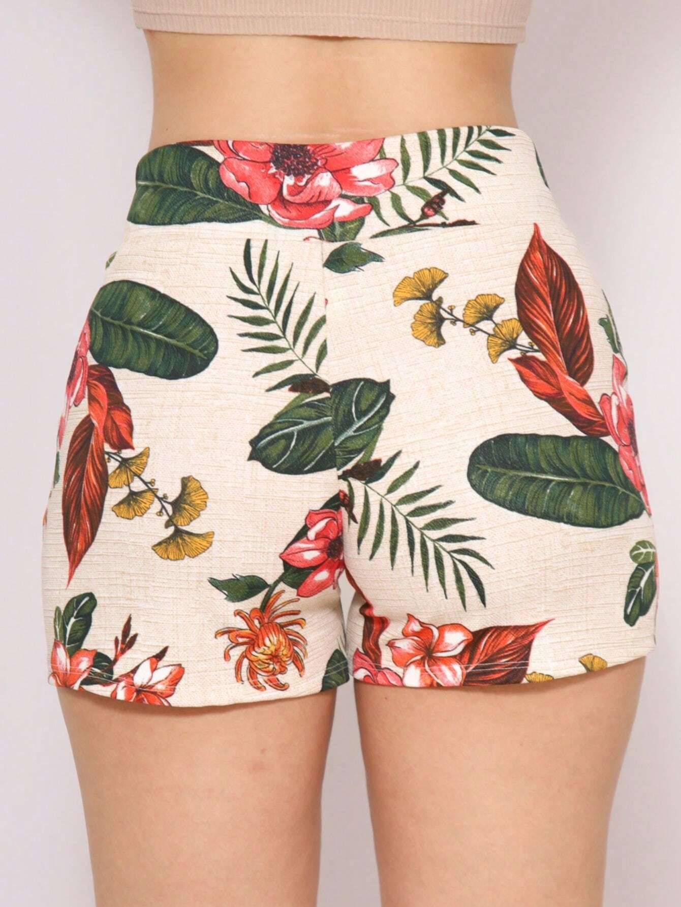 Short Malha Crepe Estampa Floral.