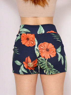 Short Malha Crepe Estampa Floral.