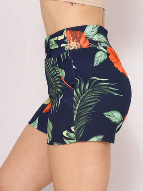 Short Malha Crepe Estampa Floral.